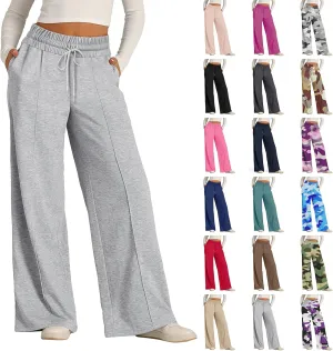 Oversized Sweatpants Women Baggy Lightweight Wide Leg Pants with Pockets Y2k High Waisted Flare Sweatpants Joggers