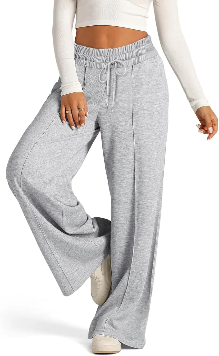 Oversized Sweatpants Women Baggy Lightweight Wide Leg Pants with Pockets Y2k High Waisted Flare Sweatpants Joggers