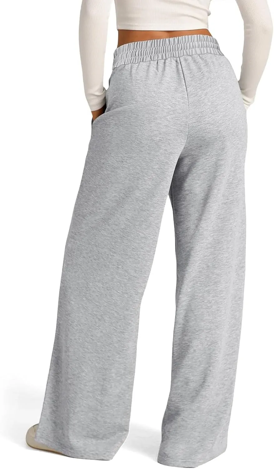 Oversized Sweatpants Women Baggy Lightweight Wide Leg Pants with Pockets Y2k High Waisted Flare Sweatpants Joggers