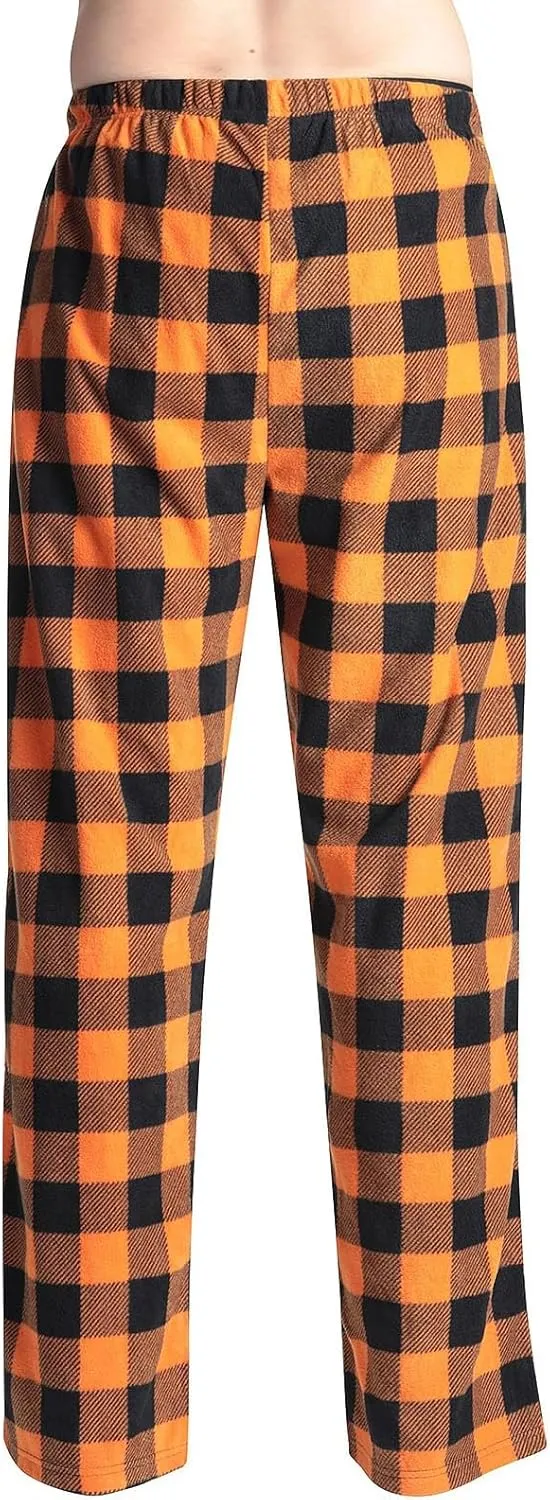 Pajama Pants for Men Buffalo Plaid Soft Lounge Bottoms Casual Stretch Wide Leg Pants Baggy Lightweight Comfy Sleepwear