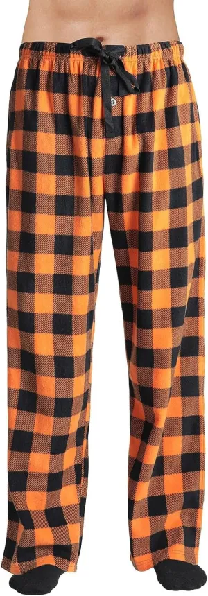 Pajama Pants for Men Buffalo Plaid Soft Lounge Bottoms Casual Stretch Wide Leg Pants Baggy Lightweight Comfy Sleepwear