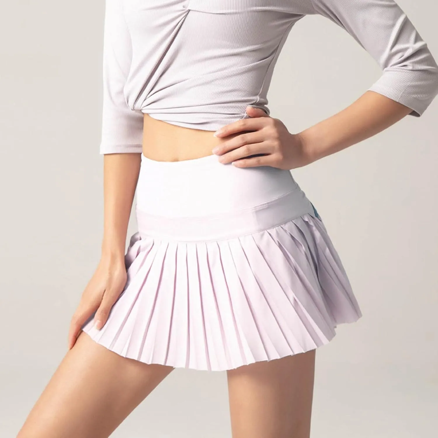 Pleated Mini Skirts for Women Plus Size Trendy Flowy Gym Yoga Shorts Workout Sweat Skort Cute Summer Sports Clothes