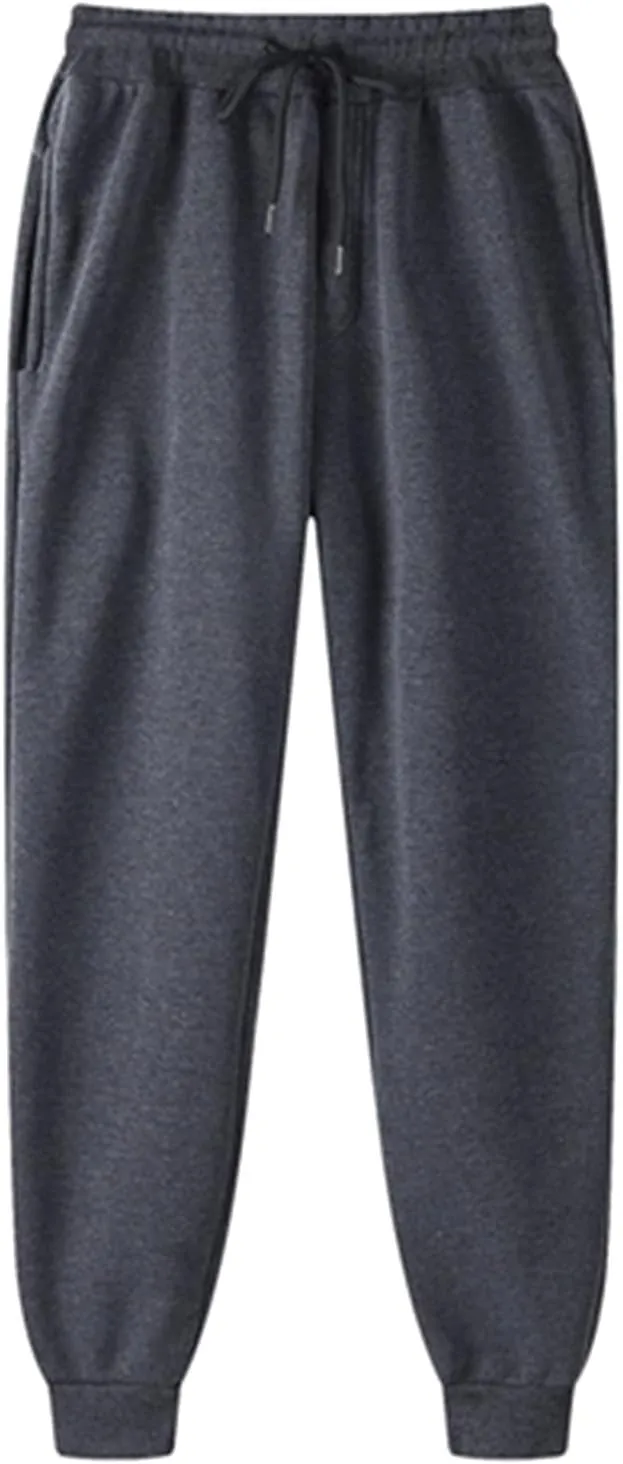 Plus Size Joggers for Women Elastic Waist Thick Casual Sweatpants Solid Athletic Workout Pants with Pockets