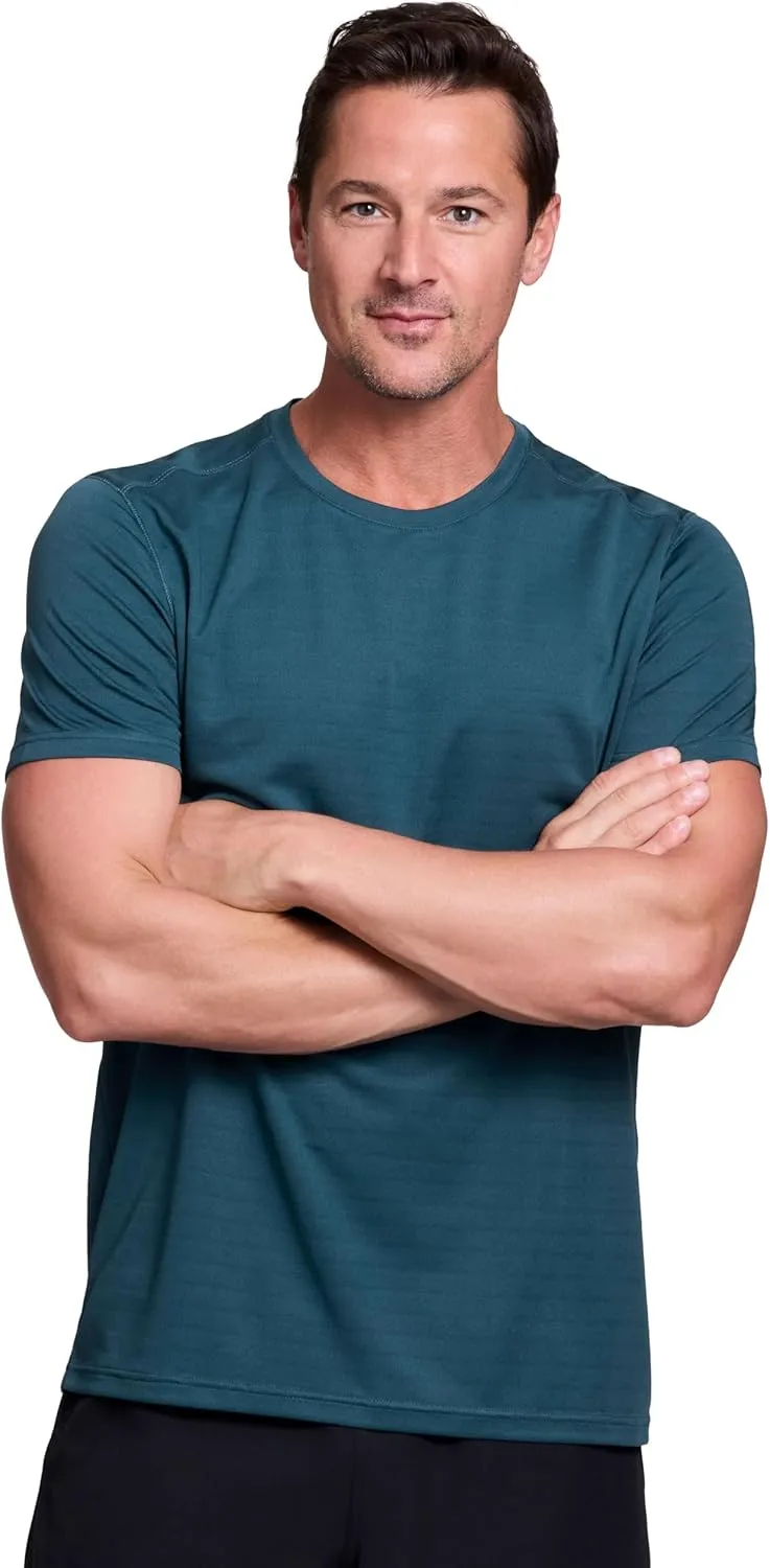 RBX Active Men's Athletic Performance Workout Gym Running Short Sleeve Crewneck T-Shirt