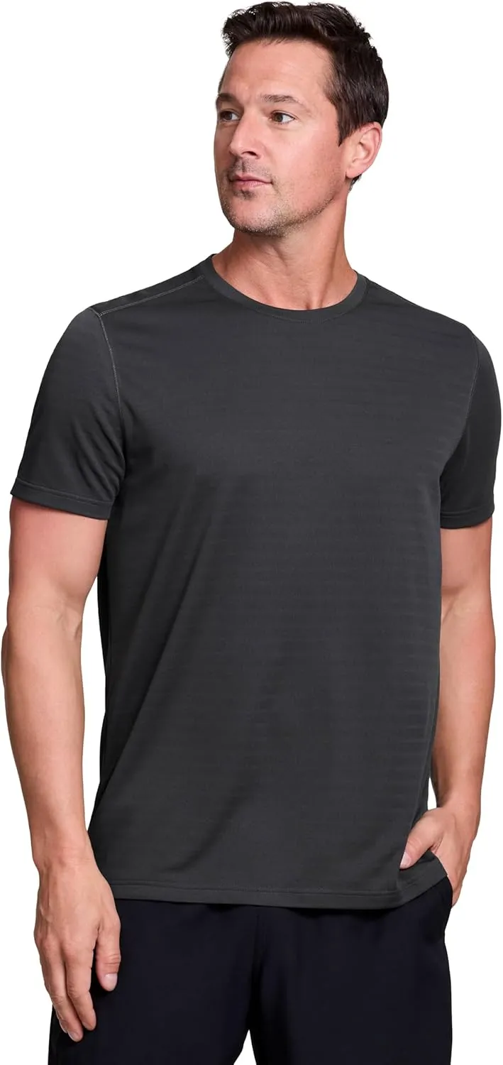RBX Active Men's Athletic Performance Workout Gym Running Short Sleeve Crewneck T-Shirt