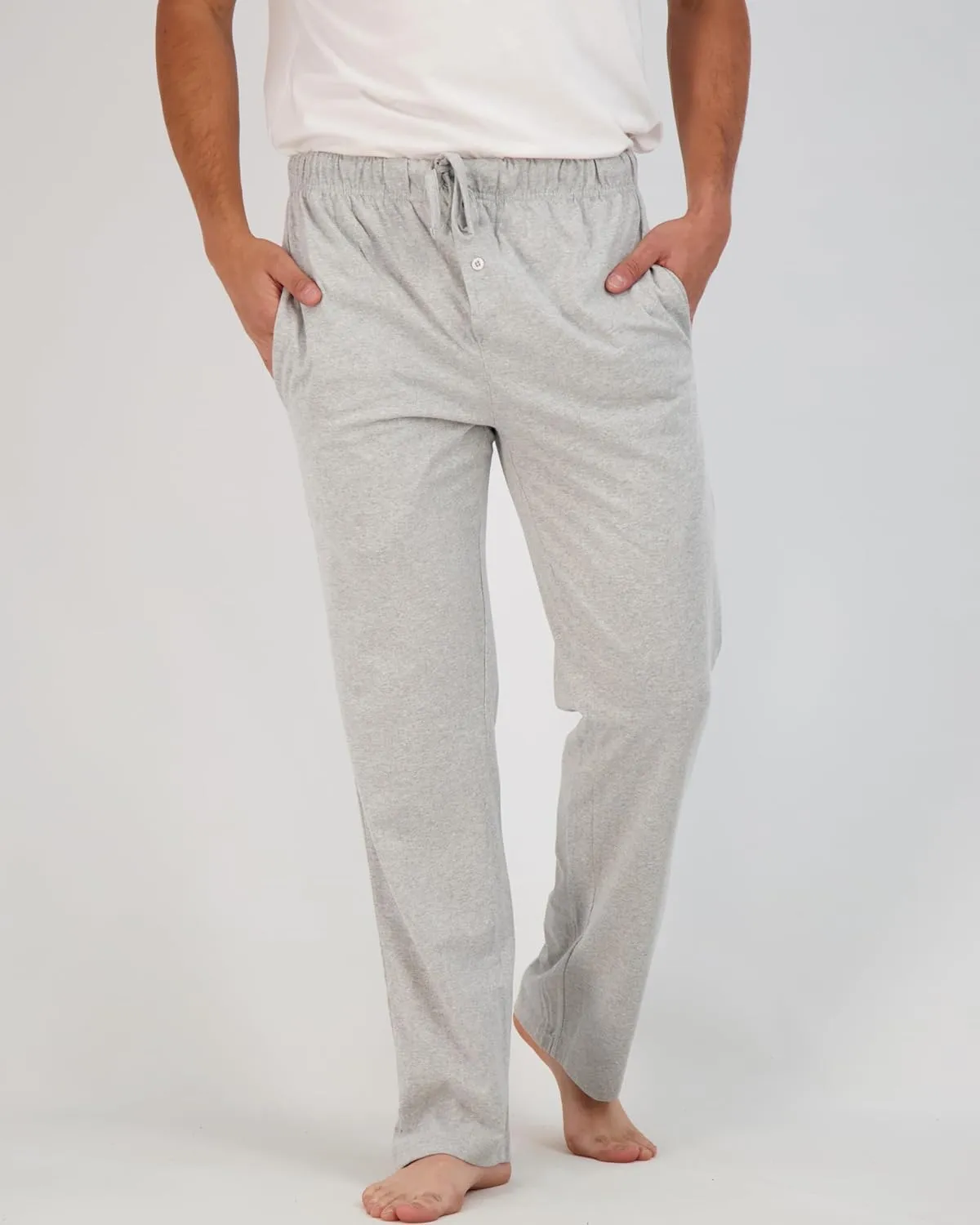 Real Essentials 3 Pack: Men's Pajama Pants - Knit Cotton Flannel Plaid Lounge Bottoms (Available In Big & Tall)
