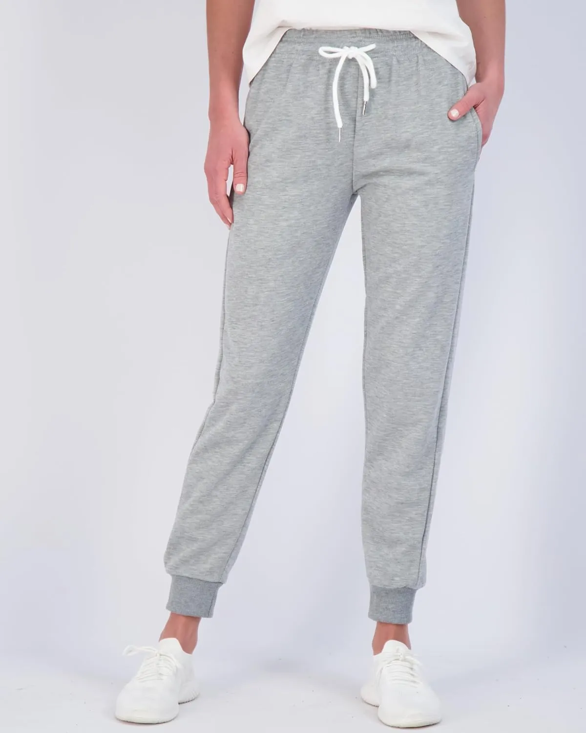 Real Essentials 3 Pack: Women's Ultra-Soft Cotton French Terry Joggers (Available in Plus)