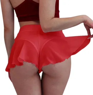 Ruffle Lingerie Skirts for Women Pleated Mini Skirt with Panties Sexy High Waist Micro Dress See Through Clubwear