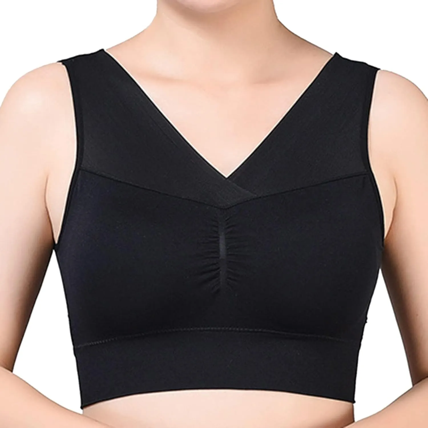 Seamless Bra for Seniors Anti Sagging No Underwire Posture Correcting Bras Plus Size Ice Silk Gathering Bra 2025