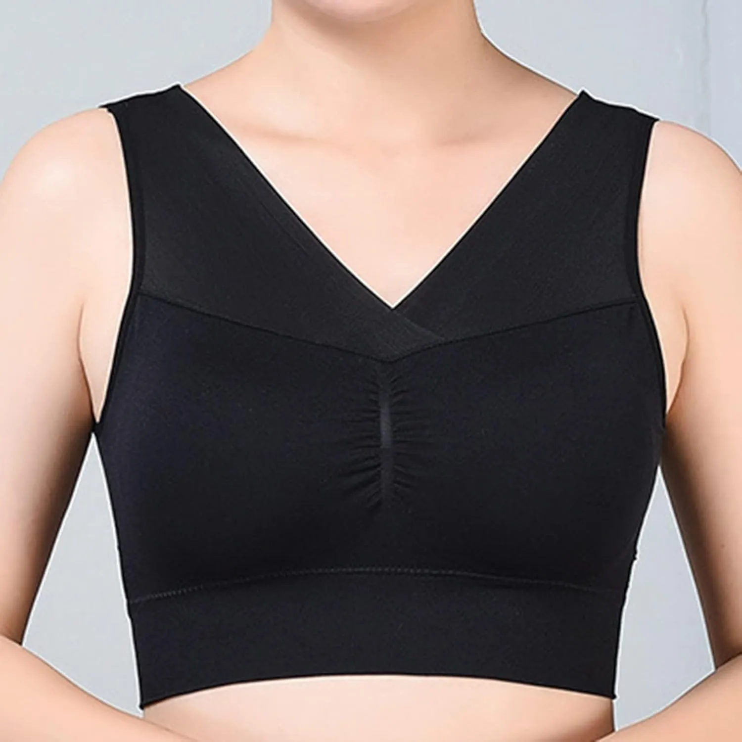 Seamless Bra for Seniors Anti Sagging No Underwire Posture Correcting Bras Plus Size Ice Silk Gathering Bra 2025