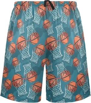 senya Tropical Leaves Pink Mens Pajama Shorts Soft Pants Lounge Sleepwear Bottoms with Drawstring & Pockets