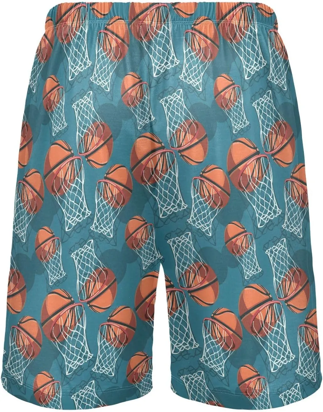 senya Tropical Leaves Pink Mens Pajama Shorts Soft Pants Lounge Sleepwear Bottoms with Drawstring & Pockets