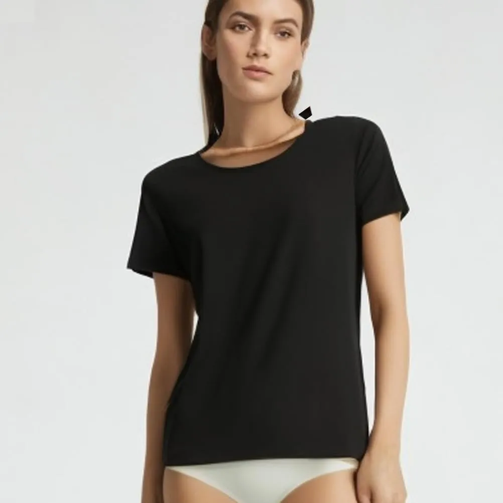 Sleep Shirts for Women - Pajama Tops for Women,Modal Round Neck Solid Color Pajamas Top