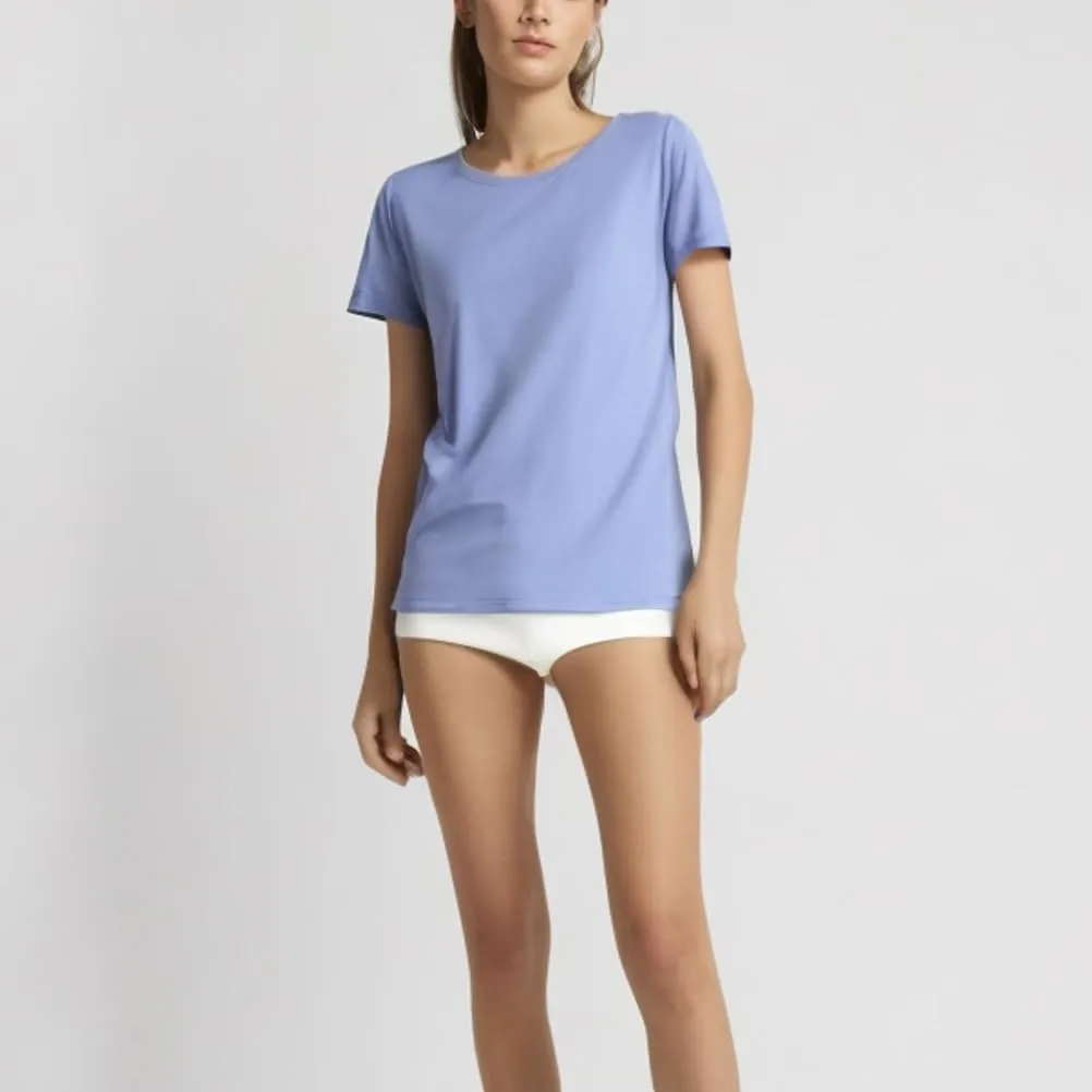 Sleep Shirts for Women - Pajama Tops for Women,Modal Round Neck Solid Color Pajamas Top