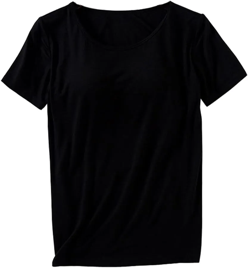 Sleep Shirts for Women - Pajama Tops for Women,Modal Round Neck Solid Color Pajamas Top
