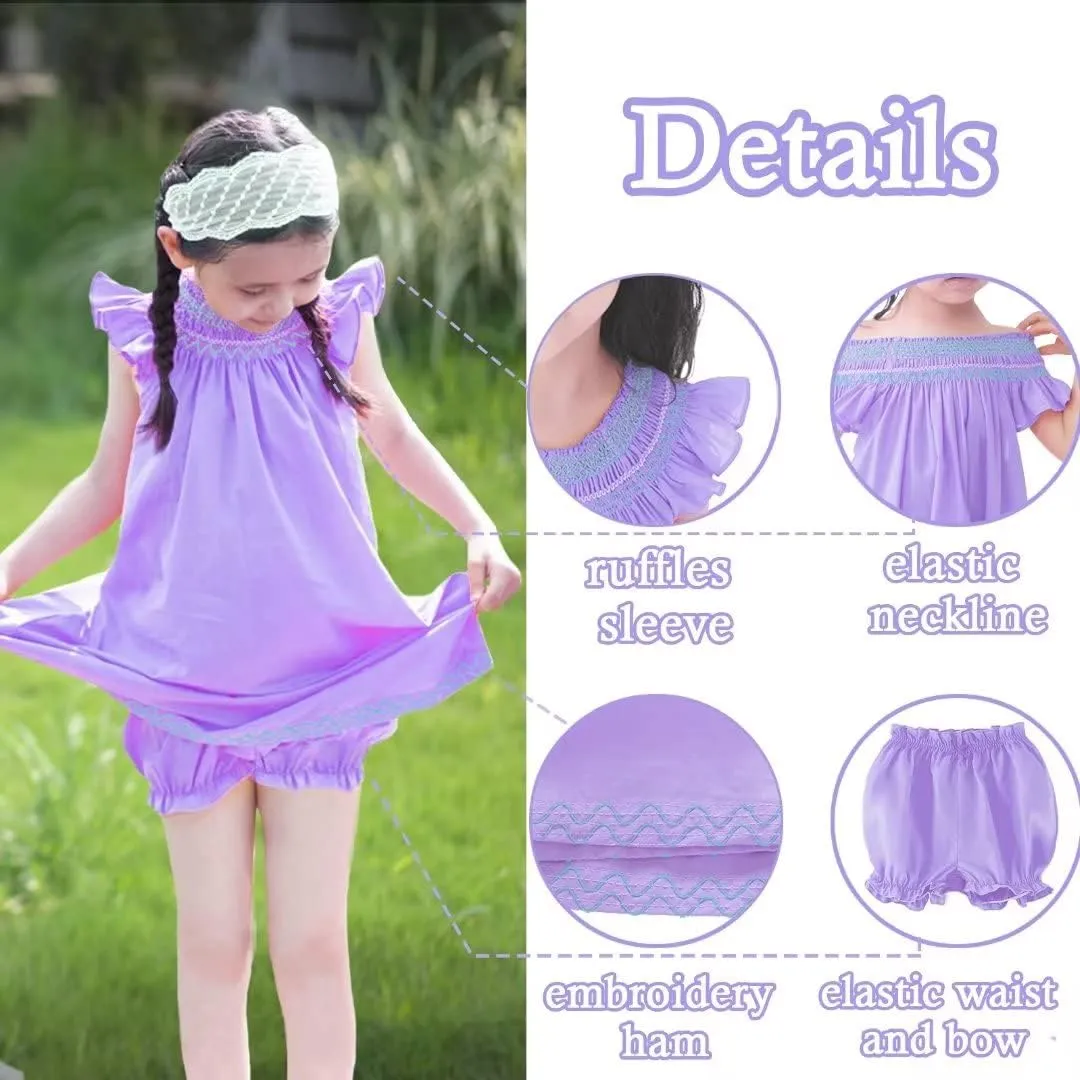 Smocked Dresses with Bloomers Set, Soft Cotton Vintage Dress (Baby,Toddler,Kids)