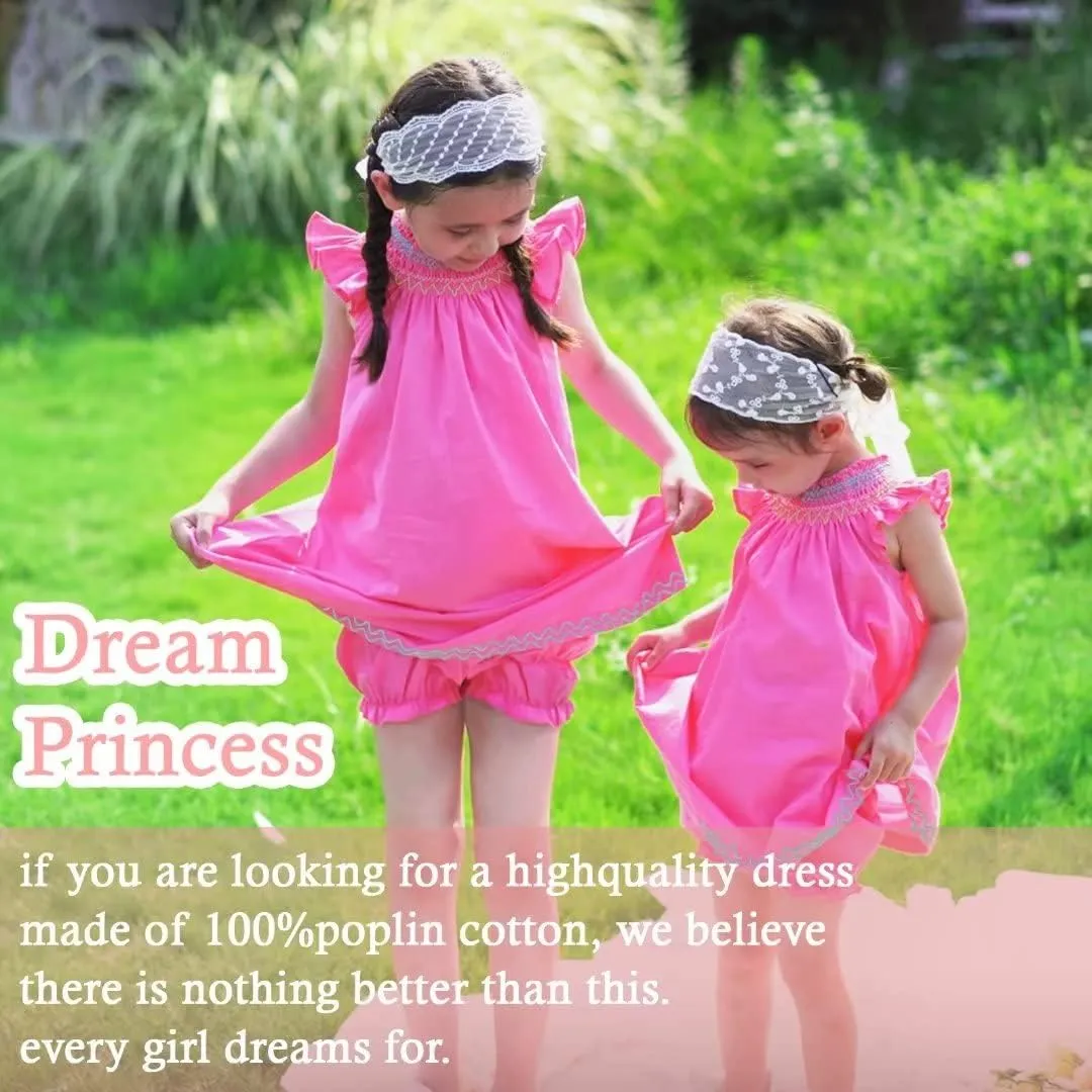 Smocked Dresses with Bloomers Set, Soft Cotton Vintage Dress (Baby,Toddler,Kids)