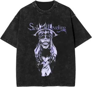 Solo Music Leveling Mans Soft Cotton Short Sleeved T-Shirt O Neck Casual Comfort Fashion Tee Shirts