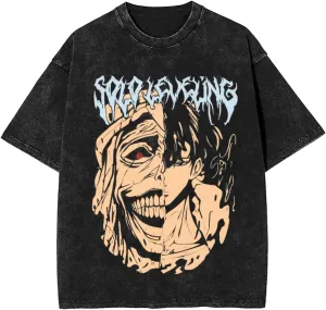 Solo Music Leveling Men Soft Cotton Short Sleeved T-Shirts Crew Neck Casual Comfort Cool Tee Shirts