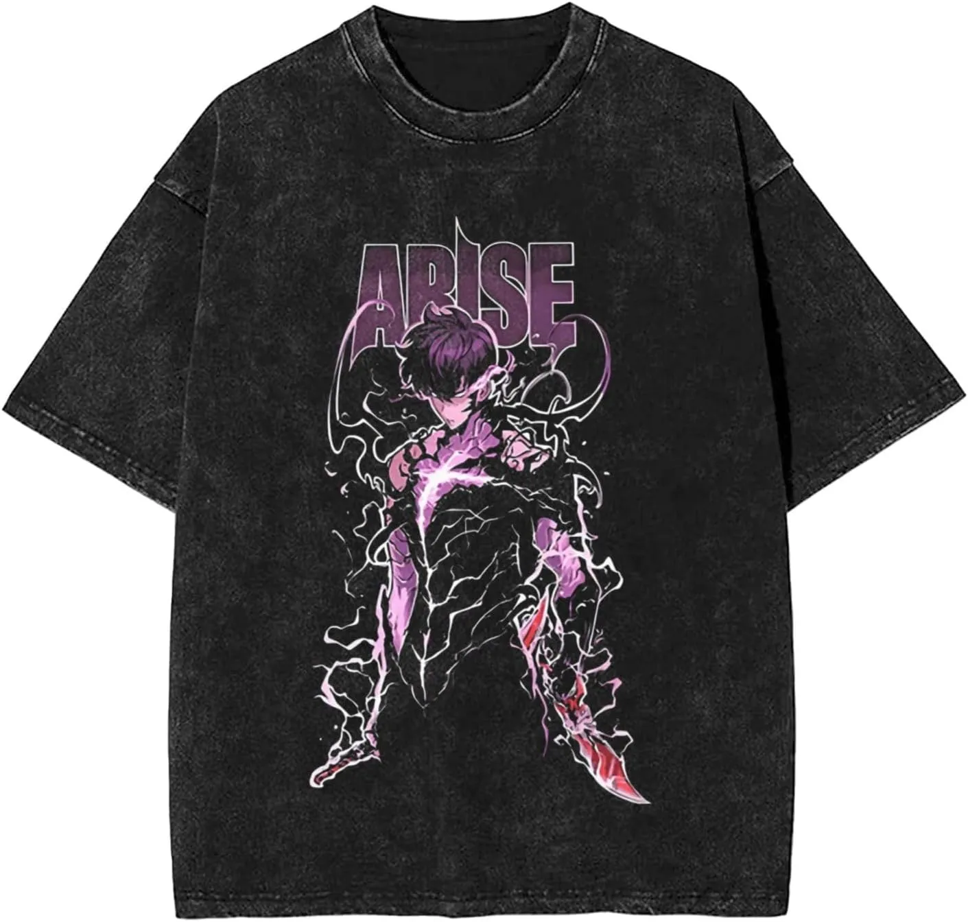 Solo Music Leveling Men Soft Cotton Short Sleeved T-Shirts Crew Neck Casual Comfort Cool Tee Shirts