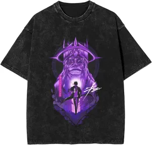 Solo Music Leveling Men Soft Cotton Short Sleeved T-Shirts Crew Neck Casual Comfort Cool Tee Shirts