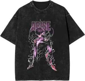 Solo Music Leveling Men Soft Cotton Short Sleeved T-Shirts Crew Neck Casual Comfort Cool Tee Shirts