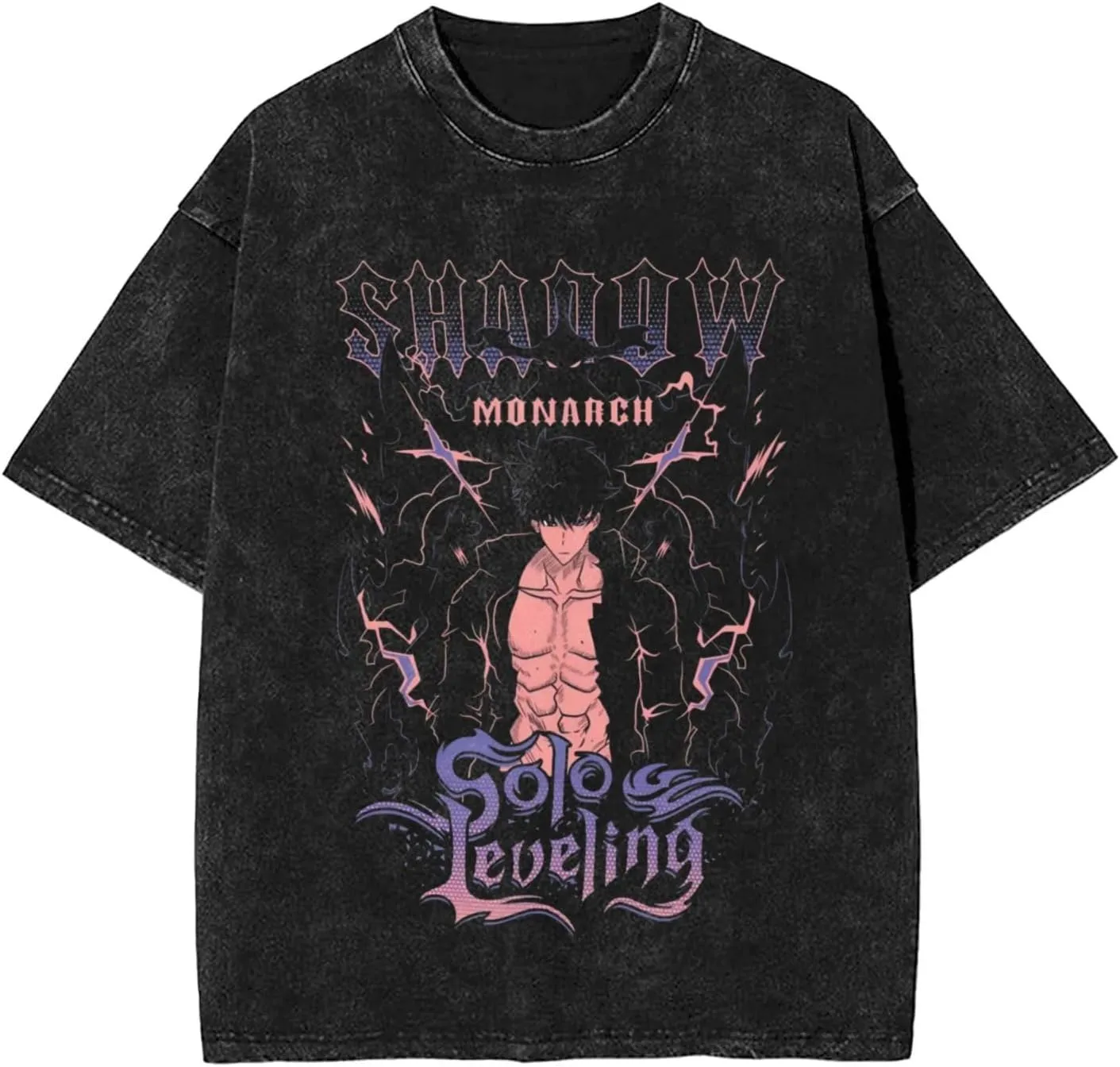 Solo Music Leveling Men Soft Cotton Short Sleeved T-Shirts Crew Neck Casual Comfort Cool Tee Shirts