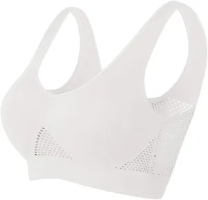 Sports Bra for Women Sweat-Free Mesh Shaping Bra Breathable Cool Liftup Air Bra Seamless Wireless Cooling Comfort Bra