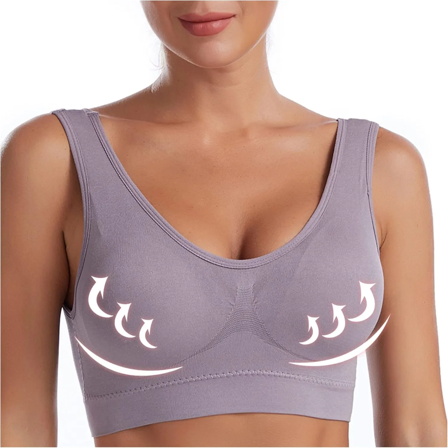 Sports Bra for Women Sweat-Free Mesh Shaping Bra Breathable Cool Liftup Air Bra Seamless Wireless Cooling Comfort Bra