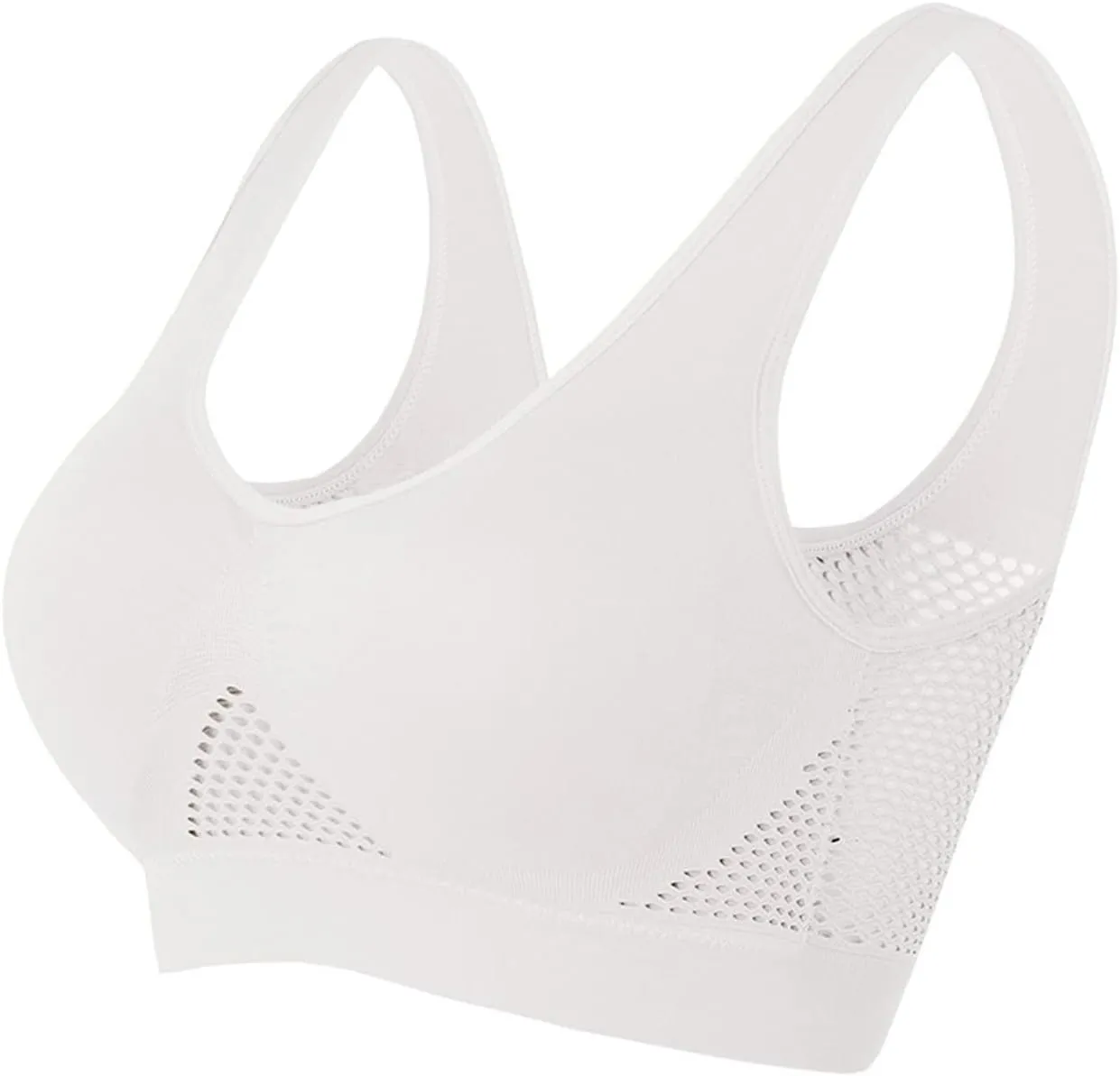 Sports Bra for Women Sweat-Free Mesh Shaping Bra Breathable Cool Liftup Air Bra Seamless Wireless Cooling Comfort Bra