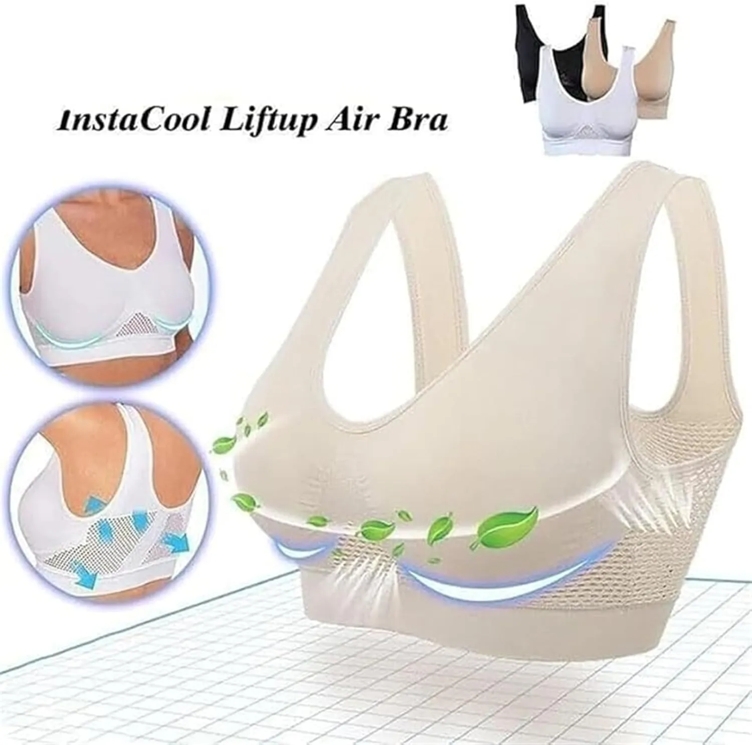 Sports Bras for Women 2025 Cool Liftup Air Bra Summer Ultra-Thin Comfort Mesh Sports Bra Anti-Sagging Breasts Bras