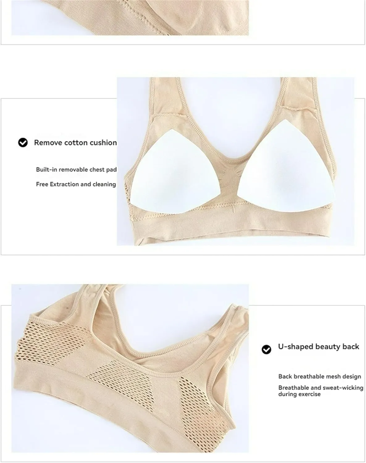 Sports Bras for Women 2025 Cool Liftup Air Bra Summer Ultra-Thin Comfort Mesh Sports Bra Anti-Sagging Breasts Bras