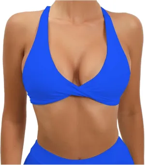 Sports Bras for Women Sexy Front Twist Criss-Cross Backless Plunge Bralette Wire-Free Quick Dry Gym Workout Yoga Bra