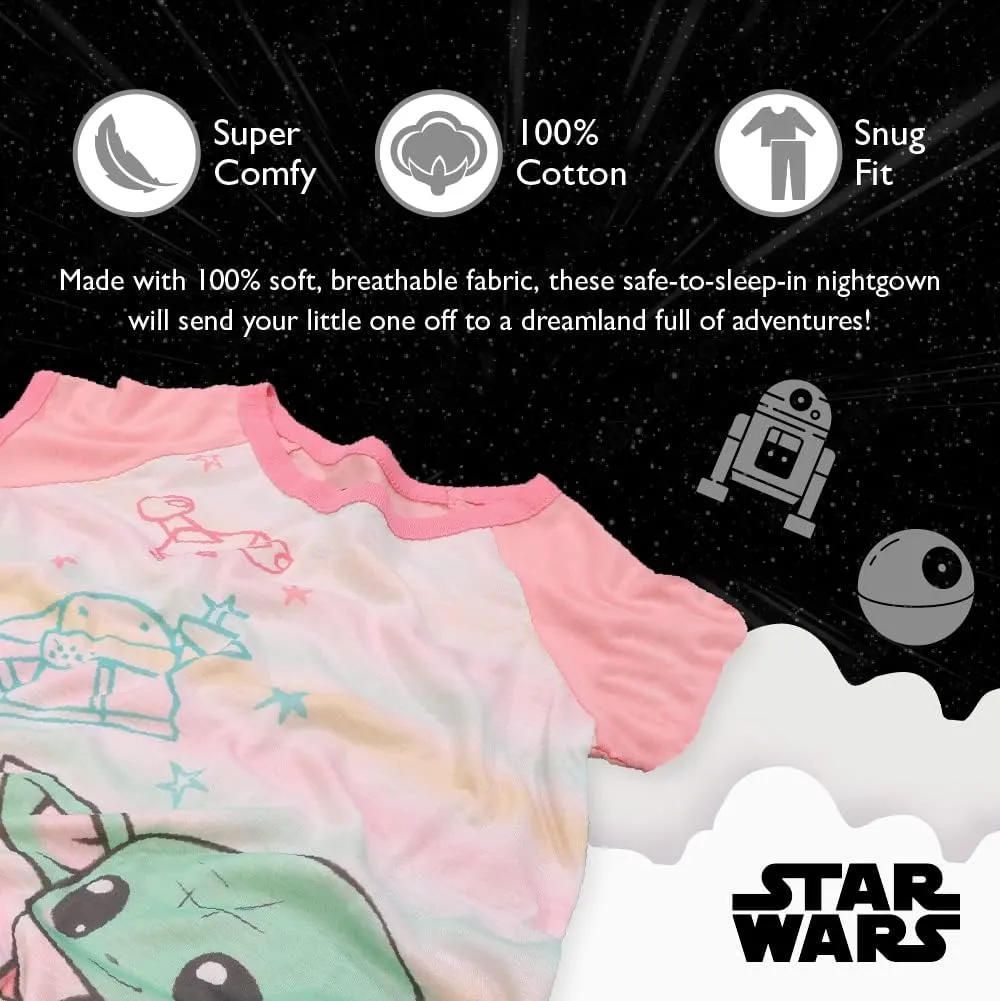 STAR WARS Girls' 2-Piece Loose-fit Pajama Set, Soft & Cute for Kids