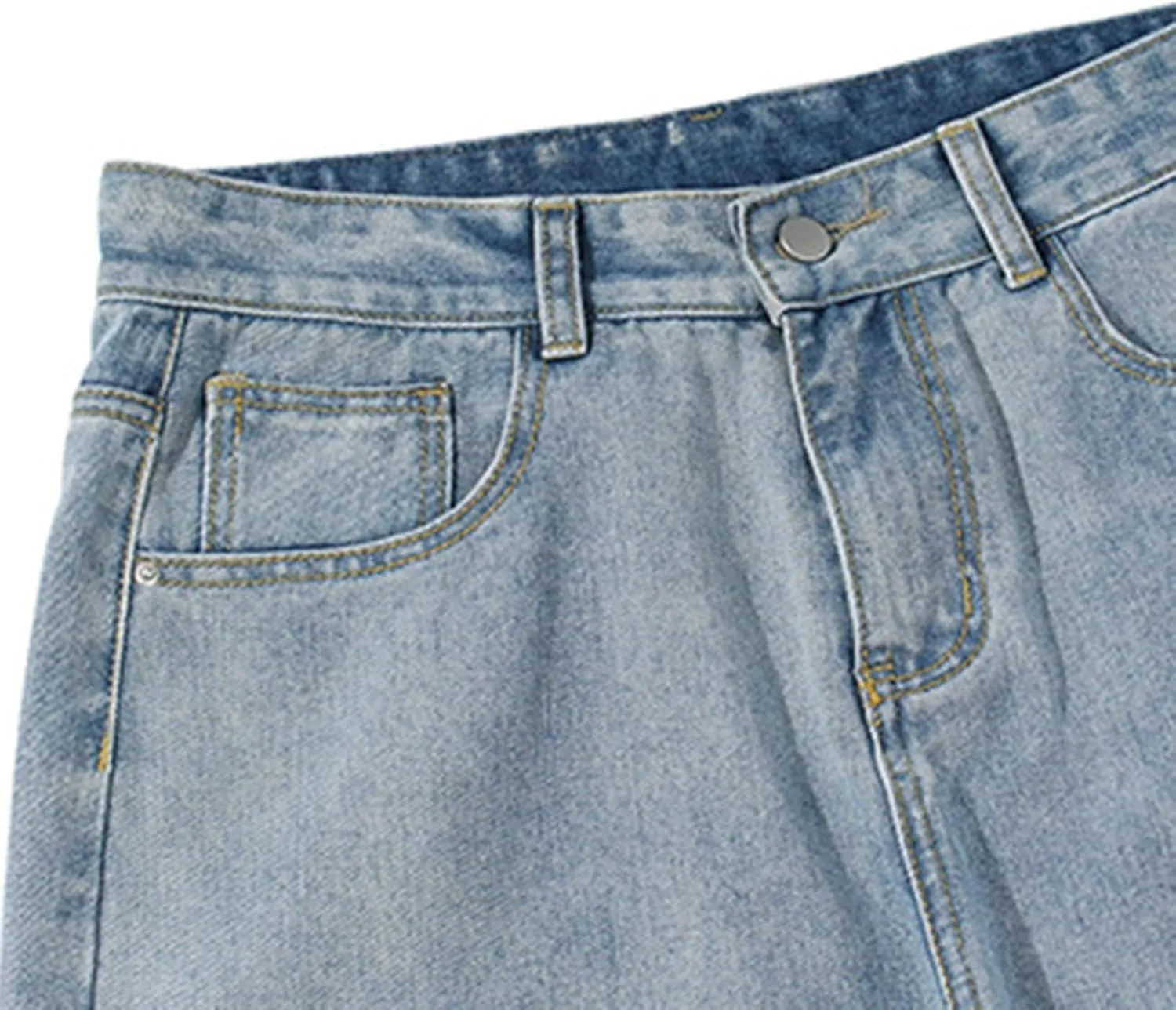 SteelStitch-Men's High Durability Work Jeans, Straight Leg Baggy Denim Pants, SteelStitch High Waisted Jeans