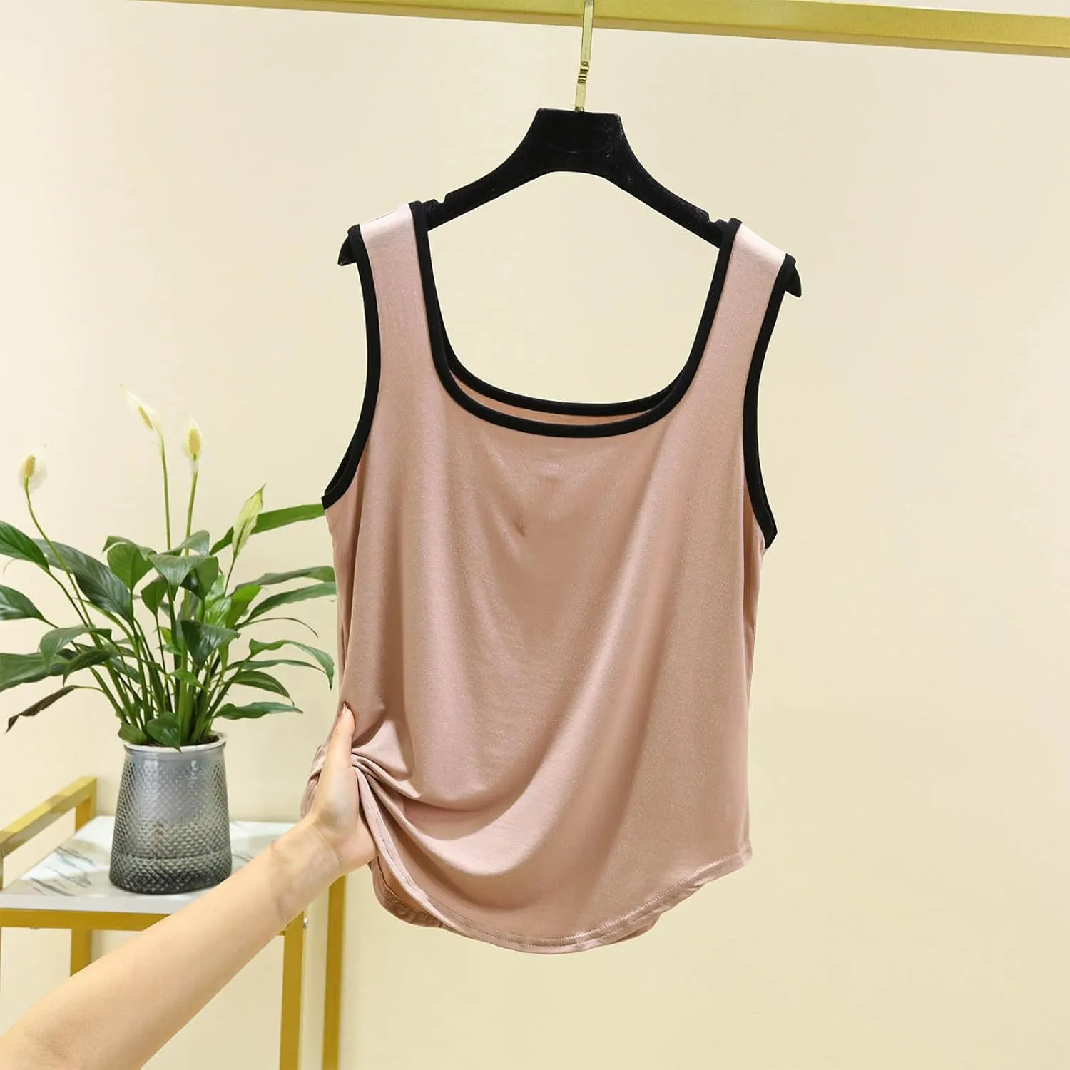 Summer Modal Casual Tank Tops for Women, Loose Breathable Outdoor Running Workout Sleeveless Shirts with Curved Hem