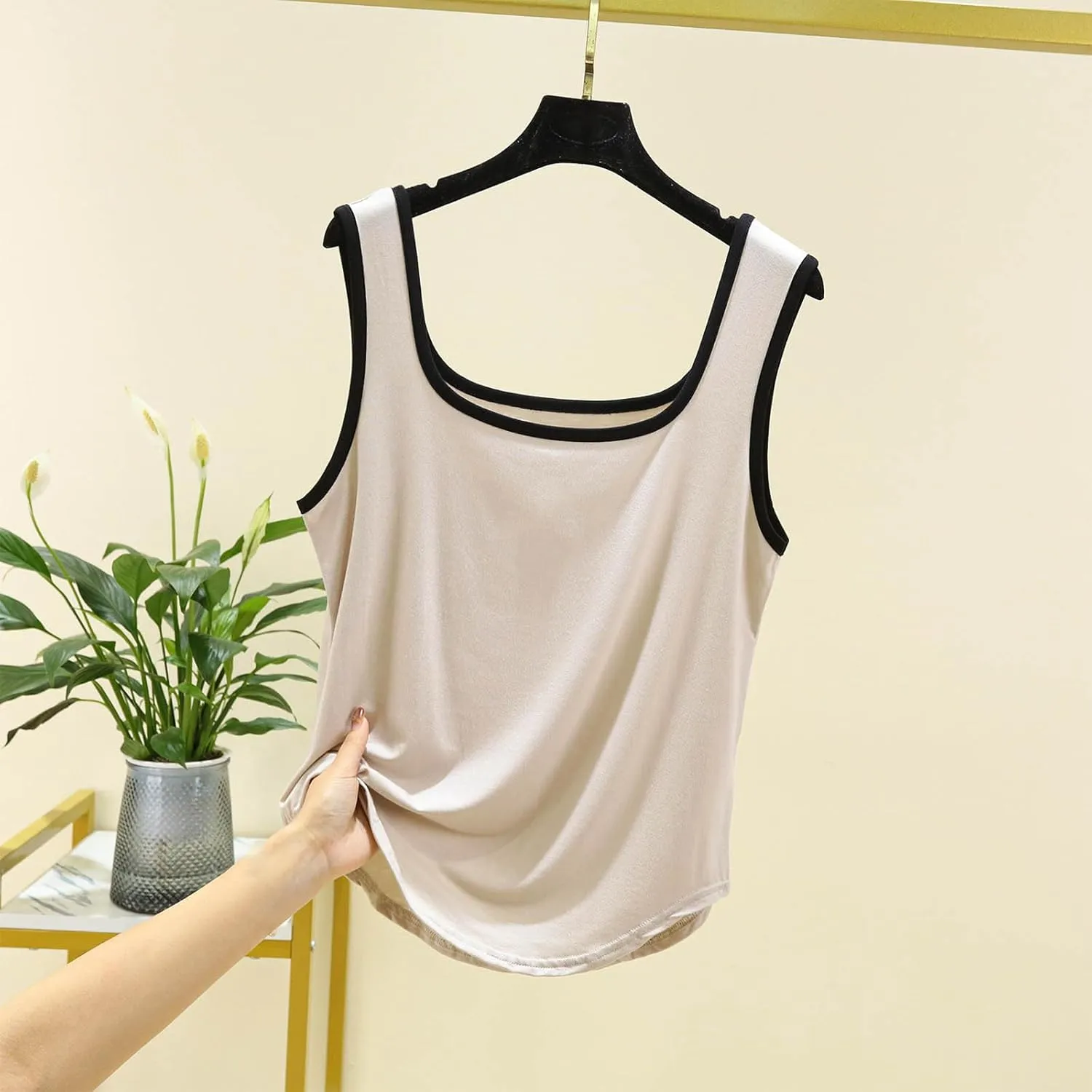 Summer Modal Casual Tank Tops for Women, Loose Breathable Outdoor Running Workout Sleeveless Shirts with Curved Hem
