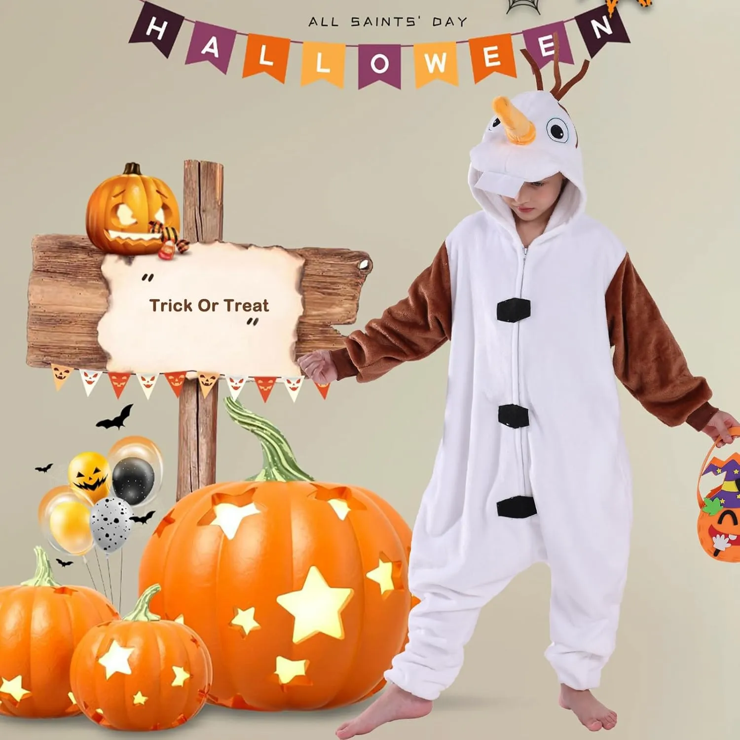 SWEETXIN Kids Unisex Onesie Pajamas Plush One Piece Halloween Costume Cosplay Sleepwear for Girls Boys