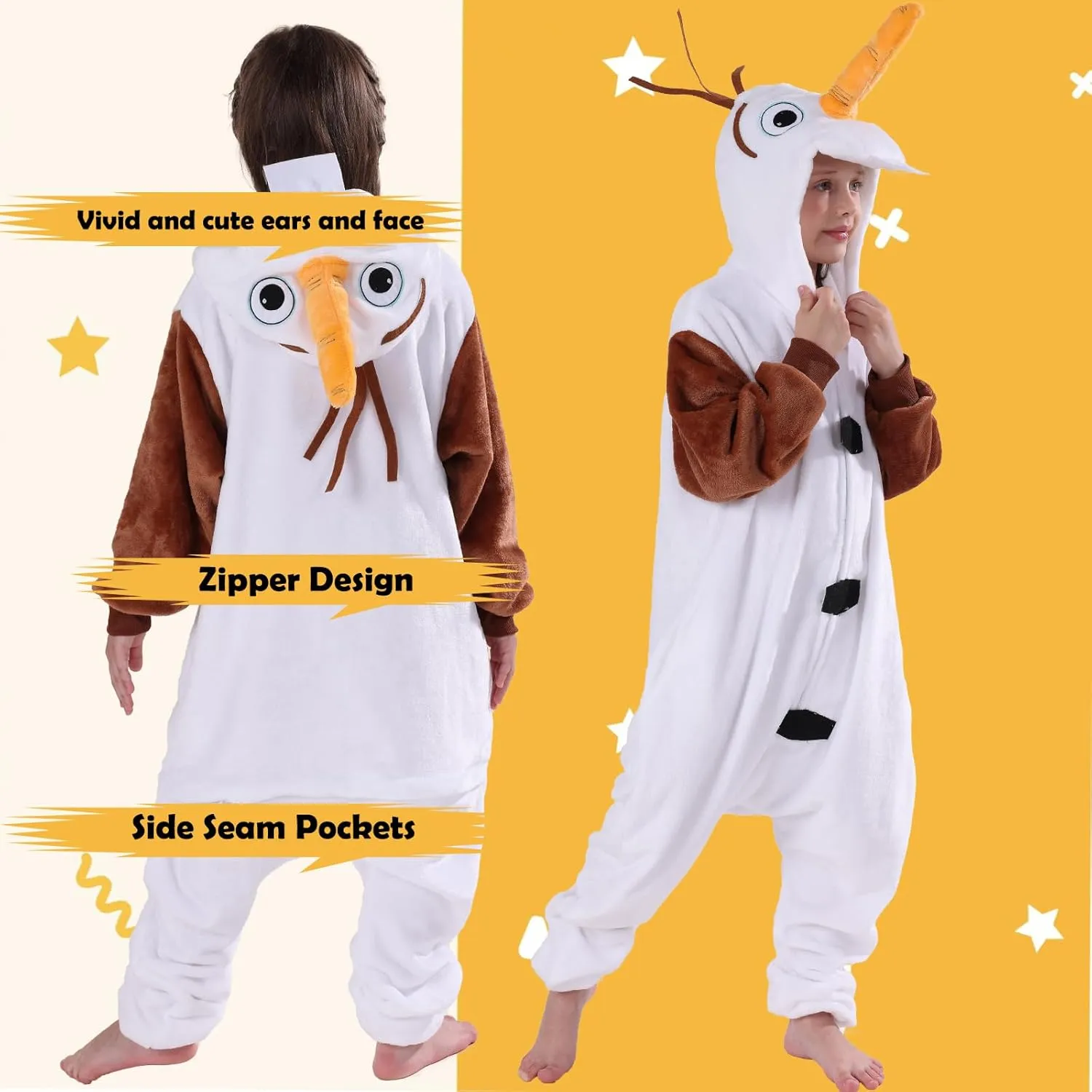 SWEETXIN Kids Unisex Onesie Pajamas Plush One Piece Halloween Costume Cosplay Sleepwear for Girls Boys