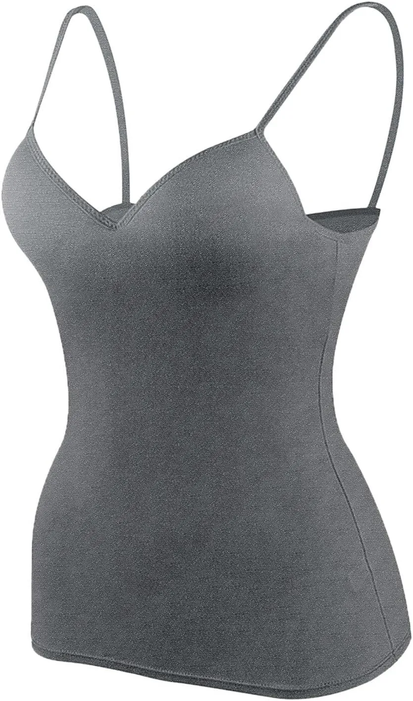 Tank Top for Women with Built in Bra 2025 Summer Slim Sexy Camisole Tops Casual Comfy Yoga Workout Padded Shirts