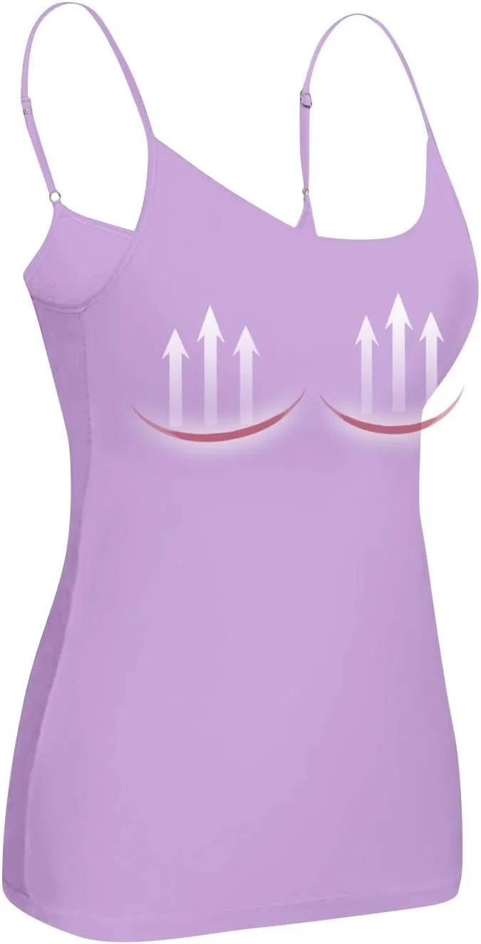 Tank Top with Built in Bra for Women 2025 Summer Basic Padded Tanktops Workout Yoga Shirts
