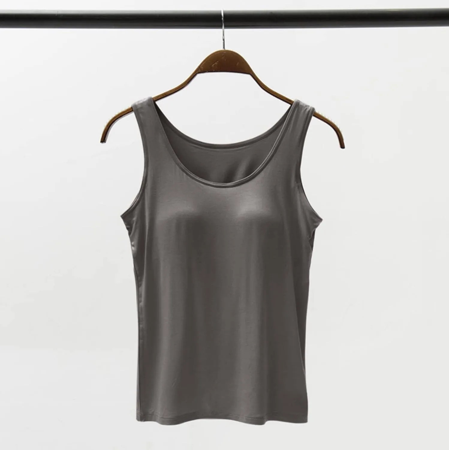 Tank Top with Built in Bra for Women Summer Casual Camisoles Basic Shirts Racerback Workout Fitted Tanks Cami Tops