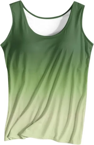 Tank Top with Built in Bra for Women Summer Lightweight Sleeveless Shirts Casual Basic Camisole Undershirts