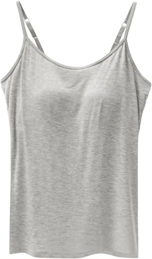 Tank Tops for Women Built with Shelf Bra Adjustable Spaghetti Strap Summer Sexy Athletic Outfits Layering Undershirt