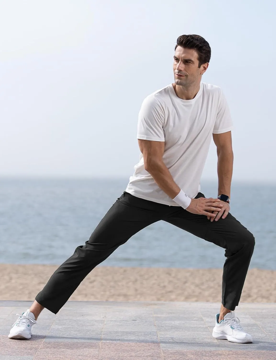 TBMPOY Men's Lightweight Hiking Travel Pants Breathable Athletic Fishing Active Joggers Zipper Pockets