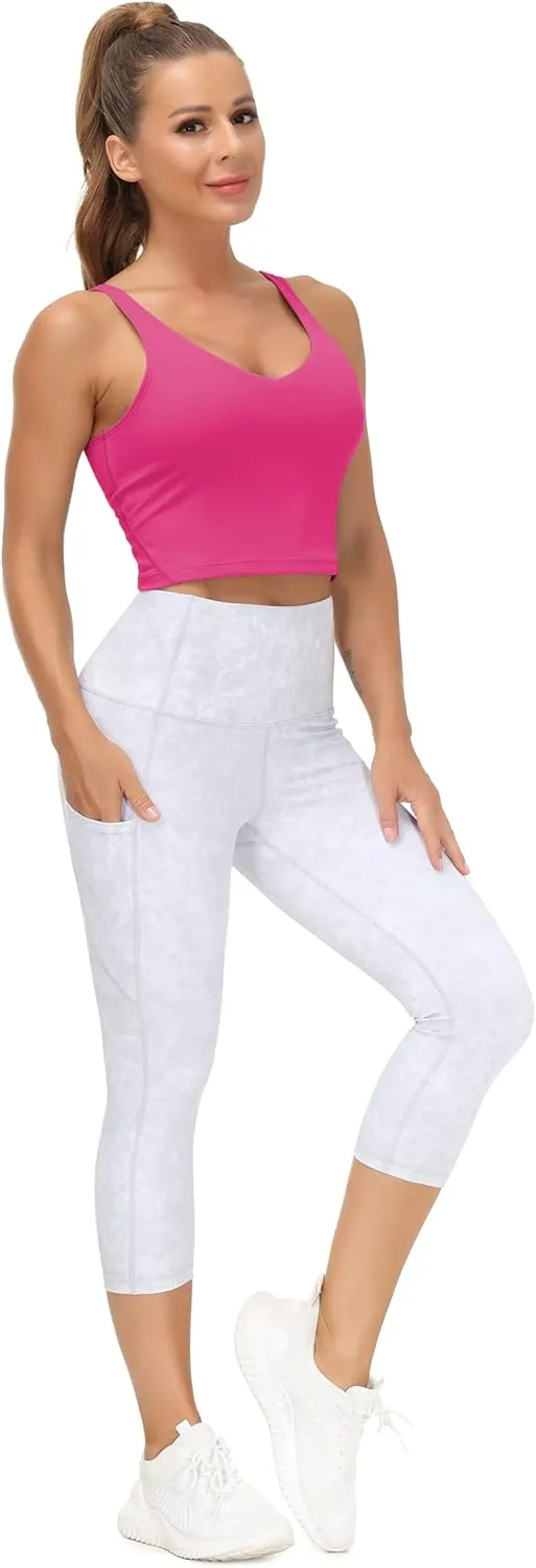 THE GYM PEOPLE Womens' Sports Bra Longline Wirefree Padded with Medium Support