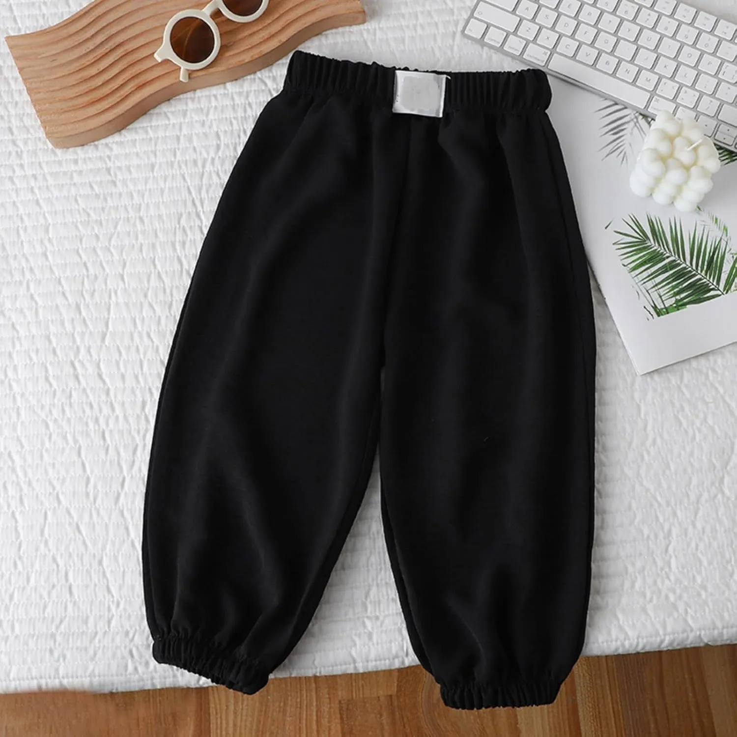 Toddler Boys Baggy Sweatpants Kids Elastic Waist Breathable Comfy Aesthetic Joggers Plain Loose Athletic Trousers