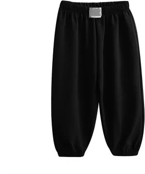 Toddler Boys Baggy Sweatpants Kids Elastic Waist Breathable Comfy Aesthetic Joggers Plain Loose Athletic Trousers