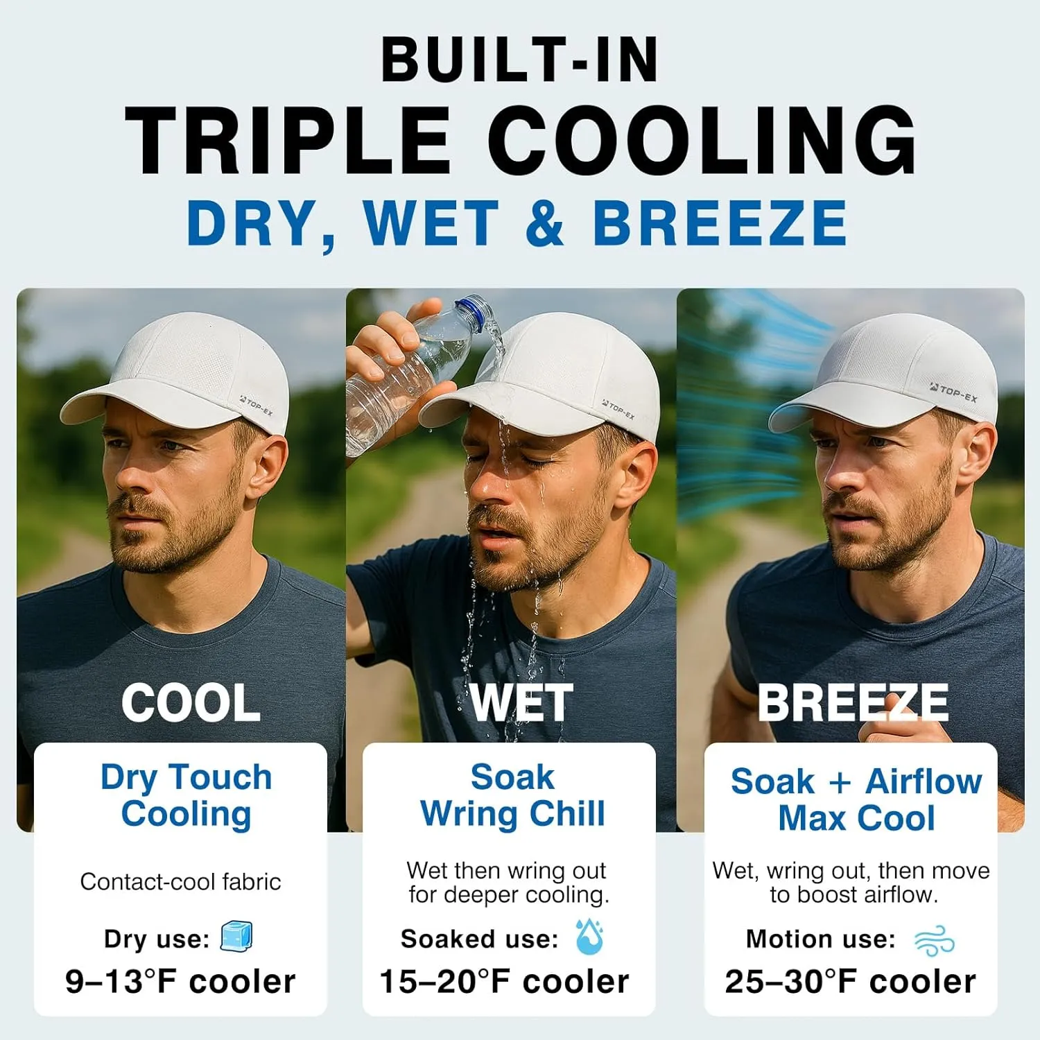 TOP-EX ChillFlex Runner Cap XL/XXL – Soft Mesh Running Hat – Cooling & Breathable 【Not a Structured Cap】