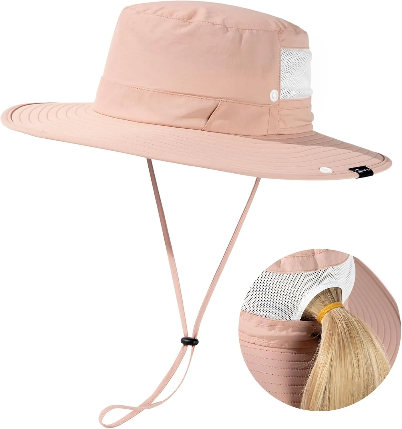 TOP-EX Women’s Wide Brim Sun Hat with Ponytail Hole UV 50 Summer Beach Sunhat for Fishing Hiking Outdoor Cooling Mesh